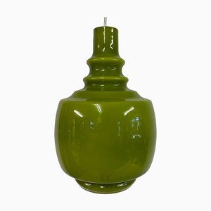 Lampada a sospensione in vetro verde, Svezia, anni '60