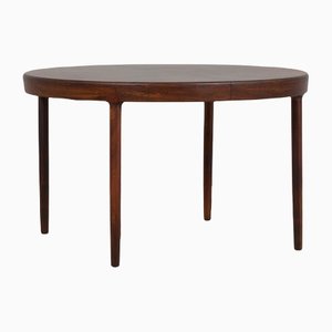 Danish Round Rosewood Dining Table with 2 Extensions, 1960s