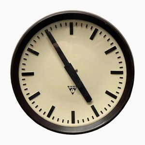 Reloj checo industrial de baquelita de Pragotron, años 60