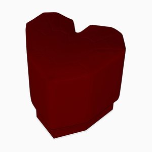 Maroon Queen Heart Stool by Royal Stranger