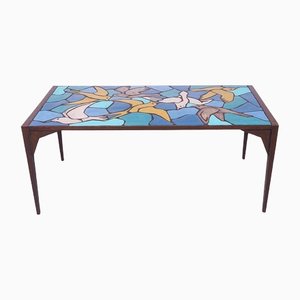 Ceramic Mosaic Tile Coffee Table With Bird Motif, 1970s