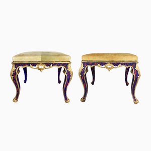 Louis XV Hand Painted Stools, Set of 2