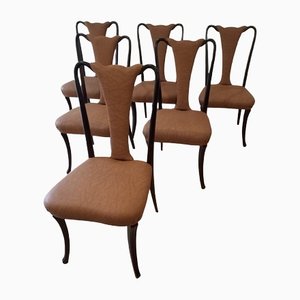 Mid-Century Modern Classical Leather Dining Chairs by Vittorio Dassi, Set of 6