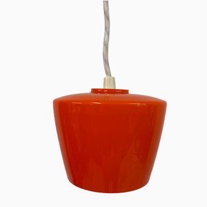 Lámpara colgante escandinava de vidrio naranja, años 60