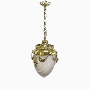 Art Nouveau Bronze Messing Ceiling Lamp