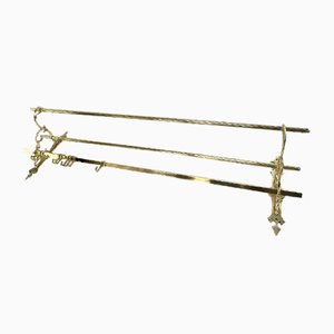 Art Nouveau Brass Wall Rack, 1920s