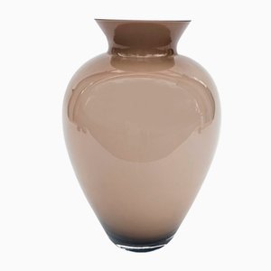 Large Contemporary Beige Glass Vase, Poland