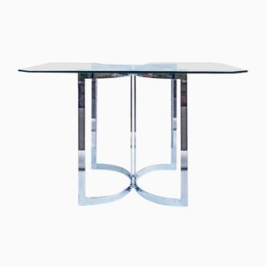 Postmodern Dining Table With Crystal Top, 1990s