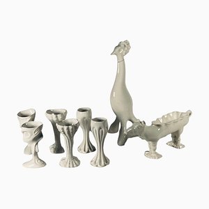 Decorative Ceramic Set by Bertozzi & Casoni for Imolarte, Set of 8