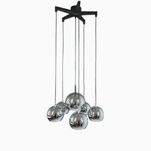 Chrome-Plated Cascade Hanging Lamp, Germany, 1960s