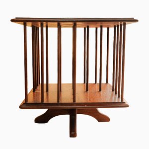 Early 20th-Century Small Revolving Tabletop Bookcase with Dowel Partitions, 1910s