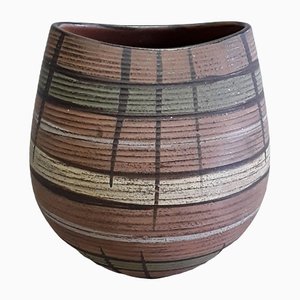 Vintage German Ceramic Vase with Geometric Colored Decor from Dümler & Breiden,, 1960s