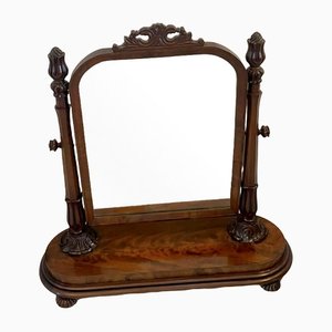 Espejo de tocador victoriano antiguo de caoba