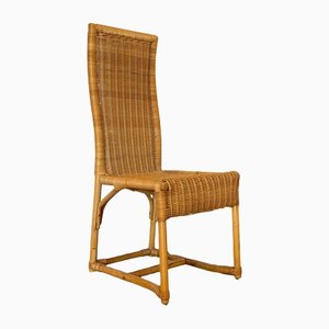 Stuhl aus Korbgeflecht und Bambus, 1970er
