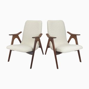 Set of Mid-Century Teak Armchairs by Louis Van Teeffelen for Wébé, 1960s