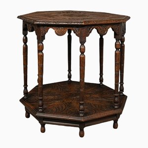 Antiker achteckiger viktorianischer schottischer Tisch aus Eiche