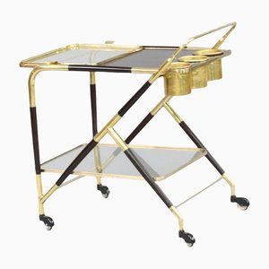 Bar Cart With Bottle Holder & Serving Tray by Cesare Lacca
