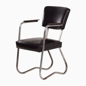 Bauhaus Tubular Chair with Armrests, 1930s