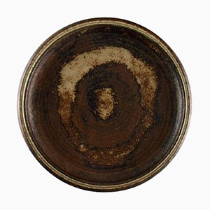 Large Round Glazed Ceramics Dish by Carl Halier for Royal Copenhagen