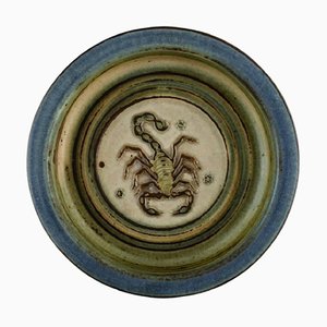Low Glazed Ceramics Bowl with Scorpion by Royal Copenhagen