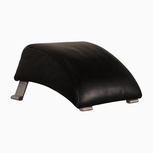 Model 322 Black Leather Stool from Rolf Benz