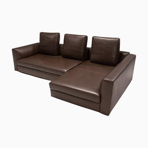 Corner Sofa in Brown Leather from Minotti