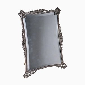 Table Mirror with Silver Frame
