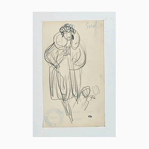 Bernard Bécan, Portrait of Woman, Original Pencil Drawing, 1926