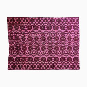 Romanian Pink Floral Wool Rug