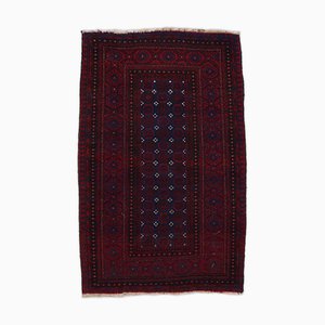 Light Red Border and Diamonds Geometric Afghan Rug