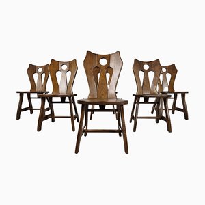 Vintage Brutalist Chairs, 1960s, Set of 6