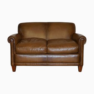 Brown Leather Burlington Sofa from Laura Ashley
