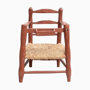 Wood and Rattan Children's Chair, 1960s