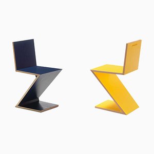 Set of Zig Zag Chairs by Gerrit Thomas Rietveld for Cassina