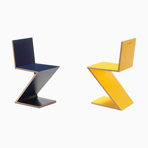 Zig Zag Chairs by Gerrit Thomas Rietveld for Cassina, Set of 2