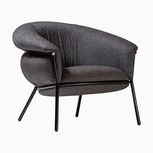 Black Fabric Grasso Armchair by Stephen Burks