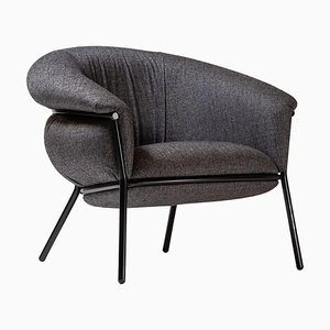 Fauteuil Grasso en Tissu Noir par Stephen Burks