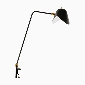 Mid-Century Modern Black Two Swivels Agrafée Table Lamp by Serge Mouille