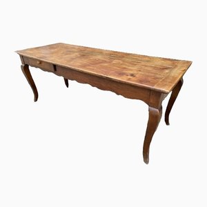 Antique French Country Cherrywood Refectory Dining Table, 1890