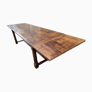 Large Antique French Oak Refectory Extendable Dining Table