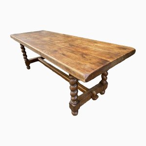 Antique French Oak Refectory Barley Twist Dining Table