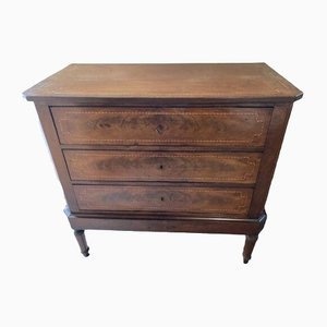 Antique French Empire Walnut Chest Drawers , 1870s
