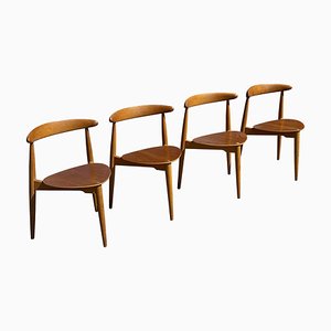 FH4103 Dining Chairs by Wegner for Fritz Hansen, 1950s, Set of 4