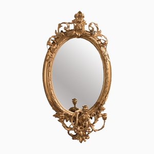 Antique Swivel Gilt Gesso Mirror, 1800s