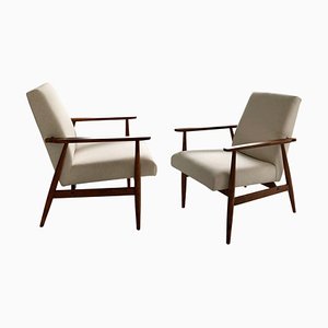 Mid-Century Armchairs in Beige by Henryk Lis, 1960s, Set of 2