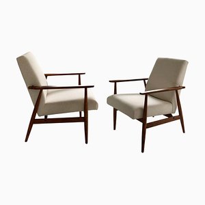 Poltrone Mid-Century beige di Henryk Lis, anni '60, set di 2