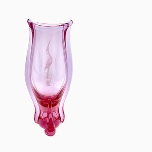 Pink Vase by M. Klinger Zelezny Brod, Czechoslovakia, 1960s