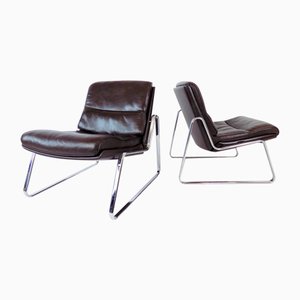 Leather Lounge Chairs by Gerd Lange for Drabert, Set of 2