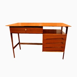 Desk in Teak Oak and Brass by Edmondo Palutari for Dassi