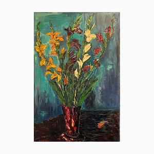 Natura morta di fiori, 1969, olio su tela